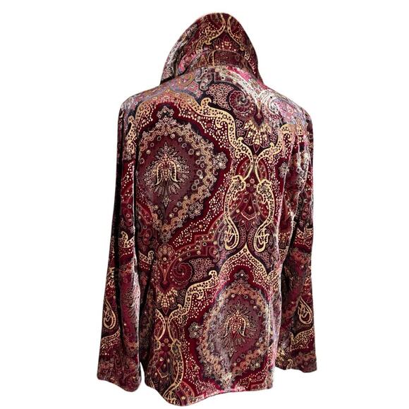 EUC Chico's Arabian Nights Velvet Luster Jacket Sz 2XL Lined - Picture 5 of 16
